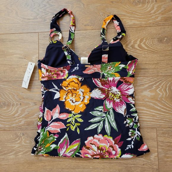 151. Anne Cole swim top with underwire. Multi color floral. Size 38C/40B. NWT - Picture 2 of 4